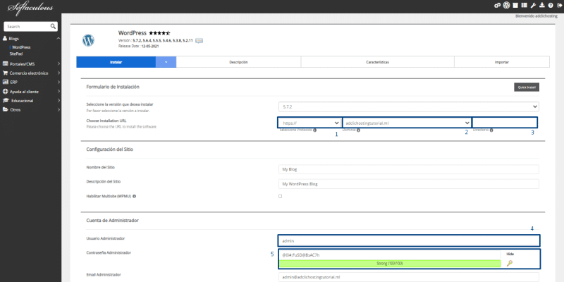 instalar WordPress