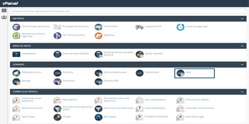 alias domain cpanel