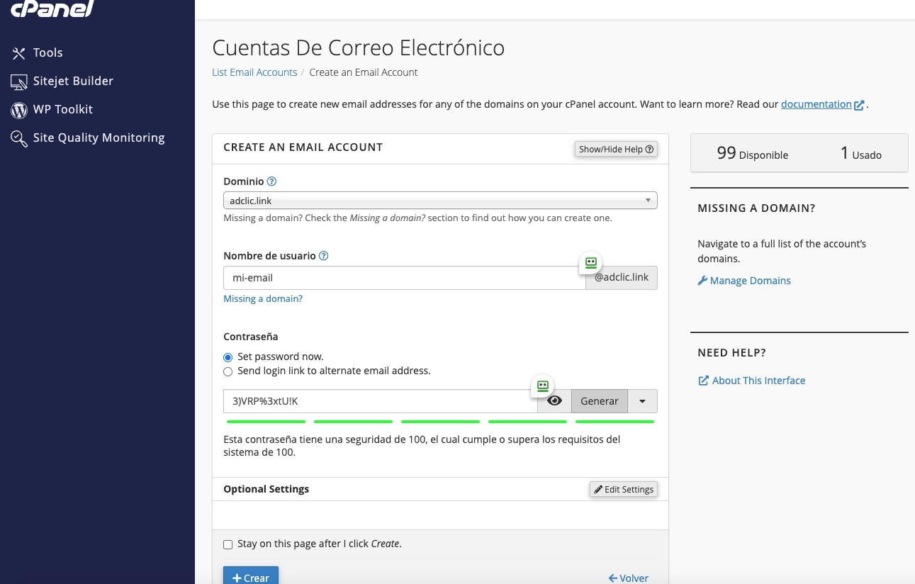 Crear Cuentas de Correo en cPanel