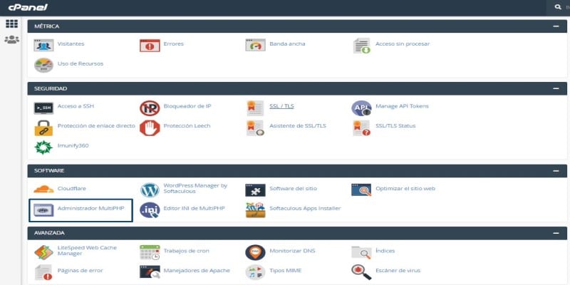 Administrador multiphp