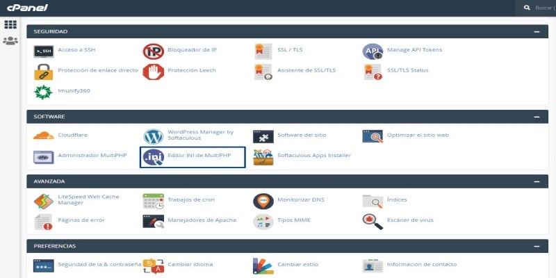 editor php ini cpanel