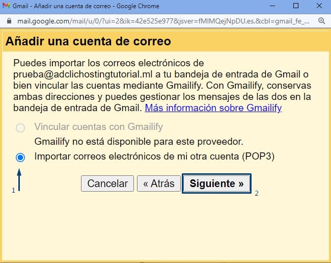 Configurar correo de cPanel en Gmail