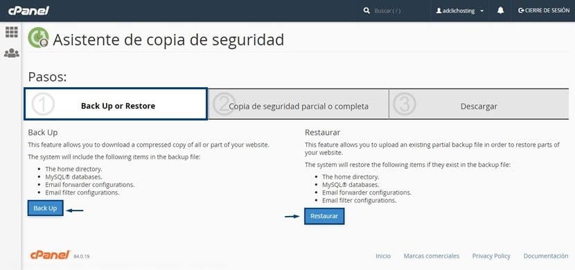 Asistente de copia de seguridad