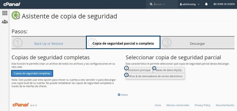 Asistente de copia de seguridad