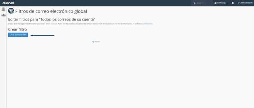 Filtros de correo electronico global