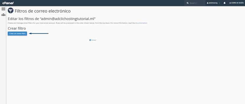 Filtros de correo electronico
