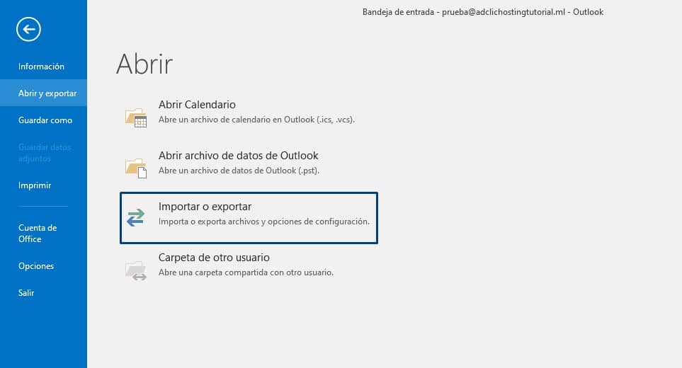 como hacer Backup de Outlook