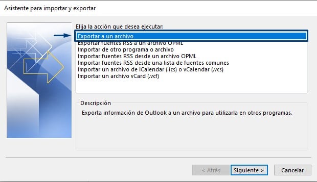 como hacer Backup de Outlook