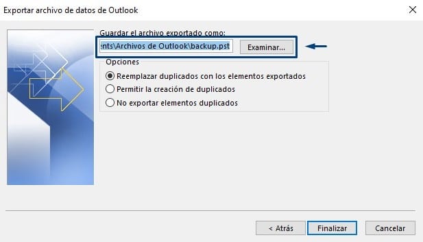 como hacer Backup de Outlook