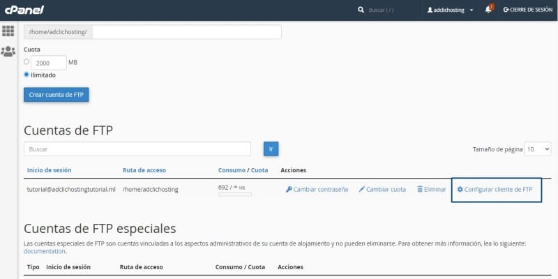 backup con filezilla