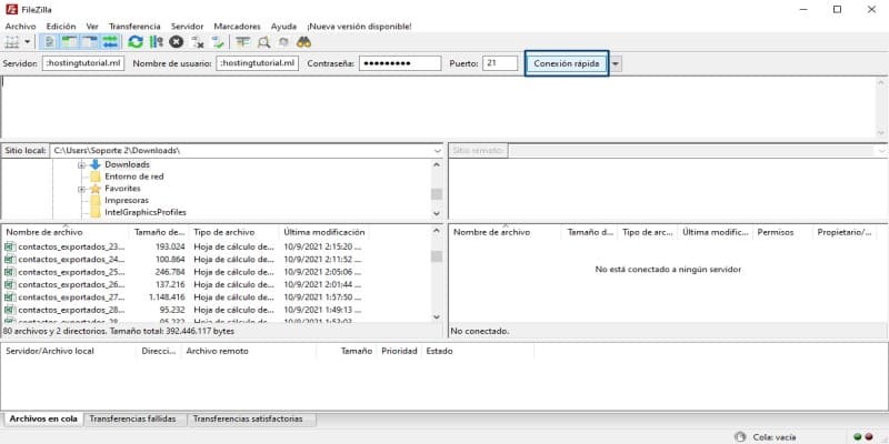 backup con filezilla