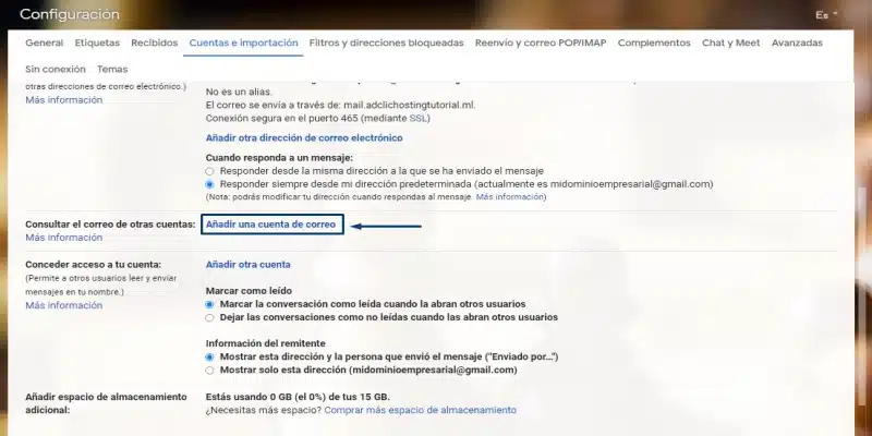 Correo corporativo en Gmail