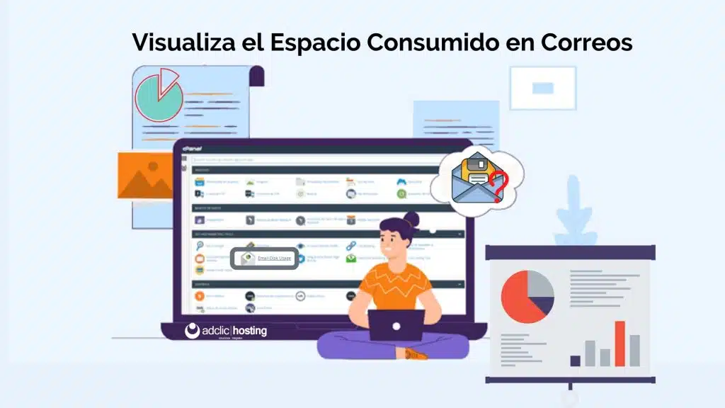 Espacio en disco usado por correos electrónicos